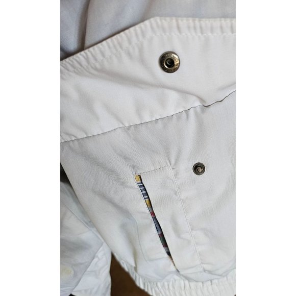 vintage IZZI 1985 Reversible Jacket‎ size Medium snap button rain hood plaid wht - Picture 15 of 16